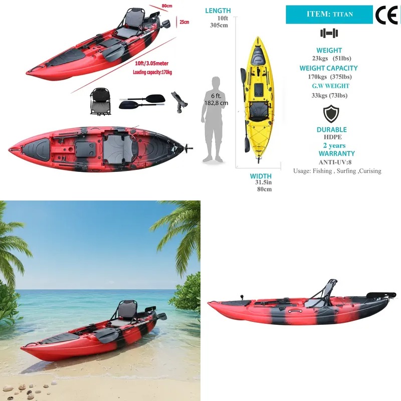 Fishing Boat Seat - 10-футовый одноместный рыболовный каяк с электромотором,